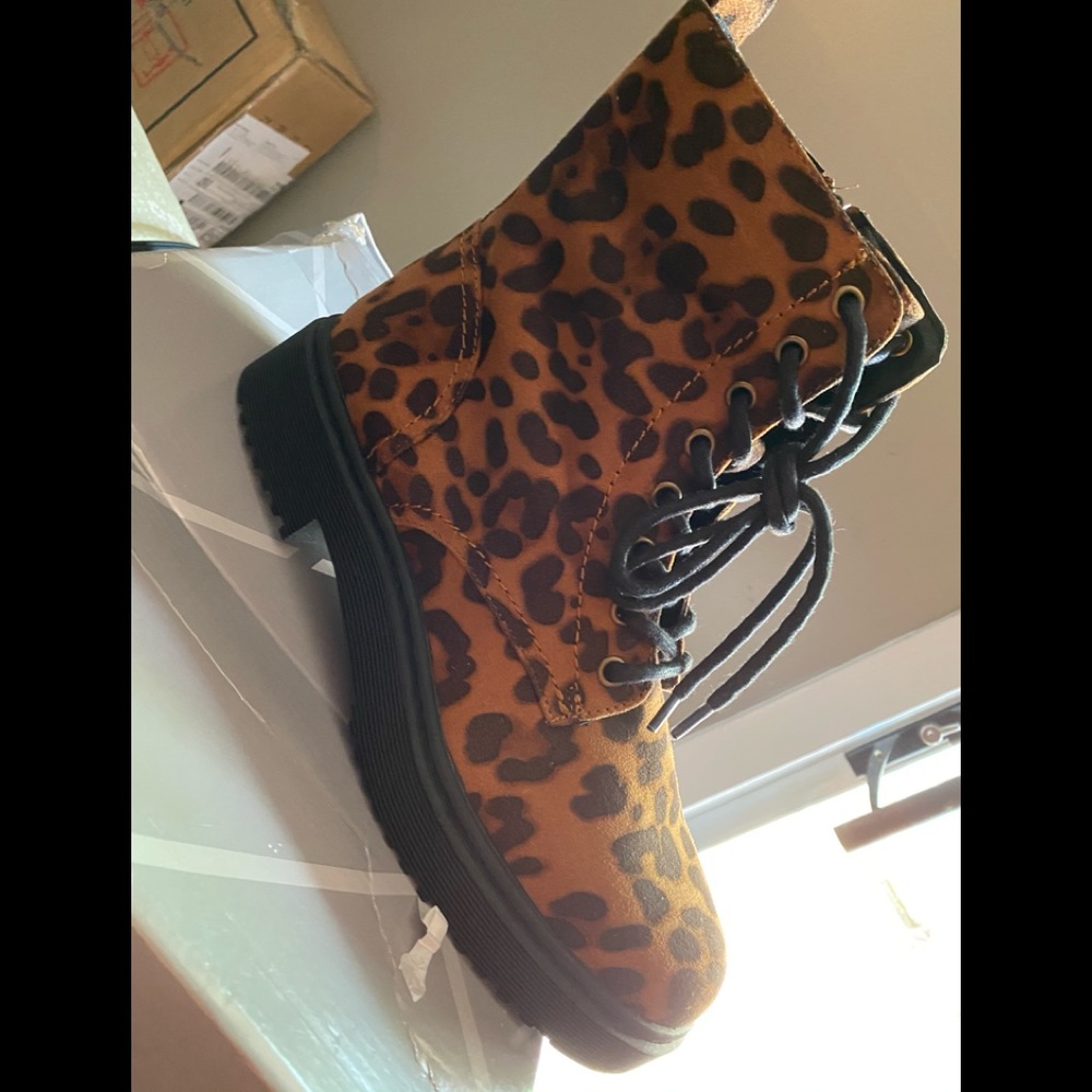 Leopard print boots